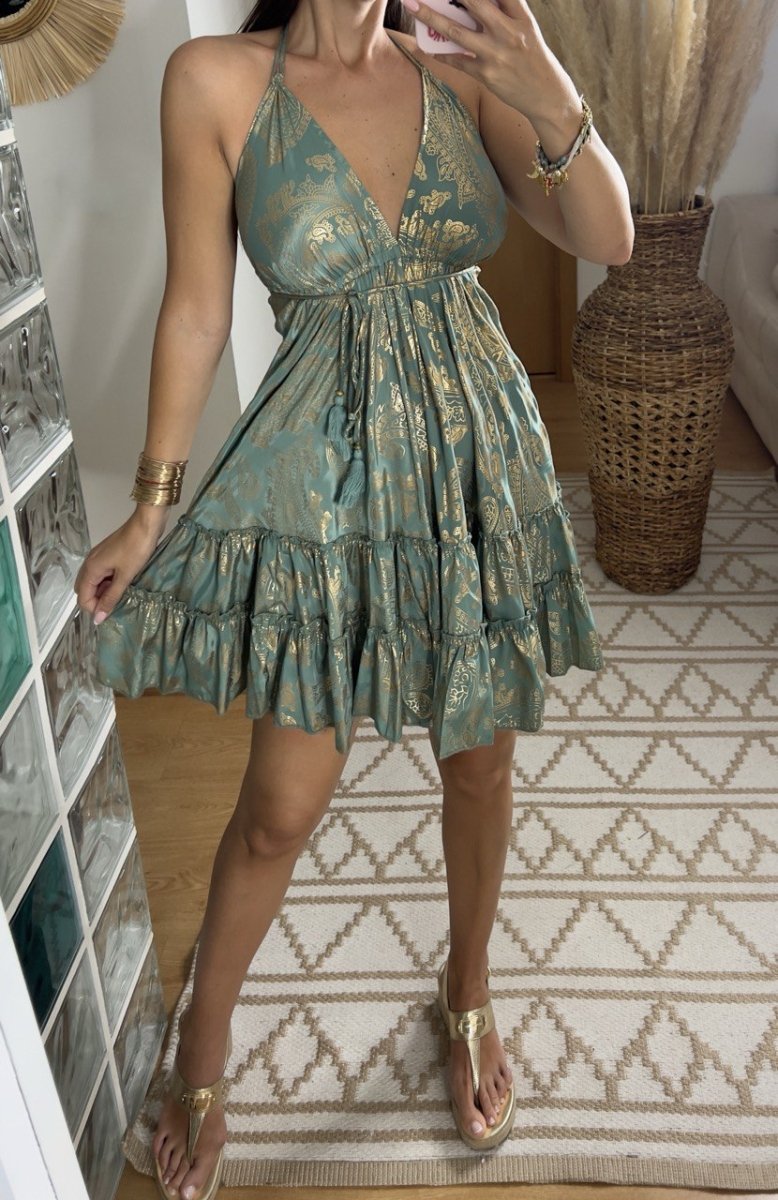 Oasis Silk Mini Dress - Bohèmea Butik