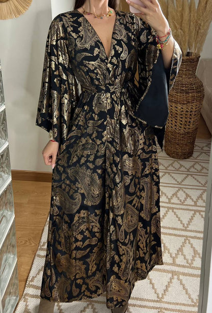 Natural Kaftan Maxi Dress - Bohèmea Butik