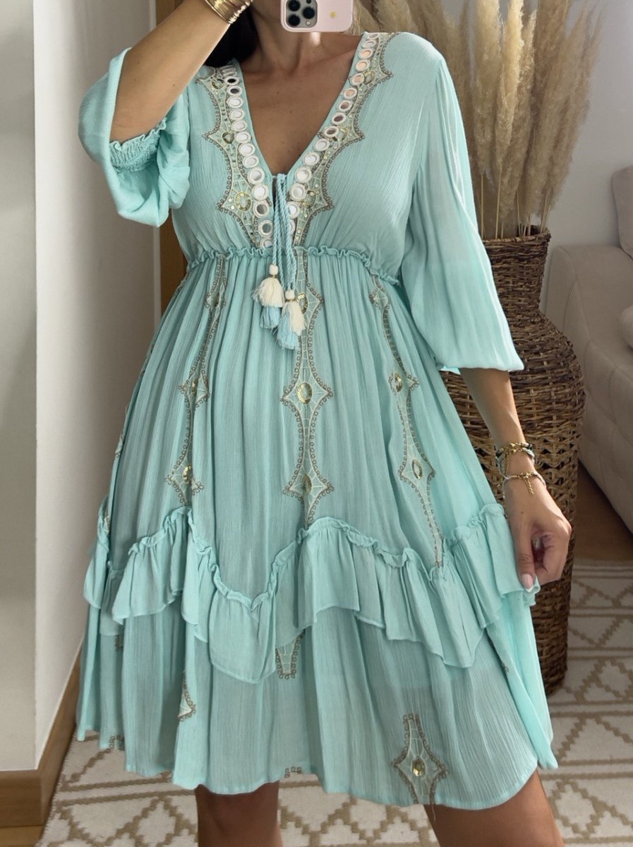 Desert Mini boho Dress - Bohèmea Butik