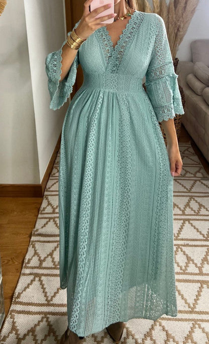 Lace Maxi Bohemian Dress - Bohèmea Butik