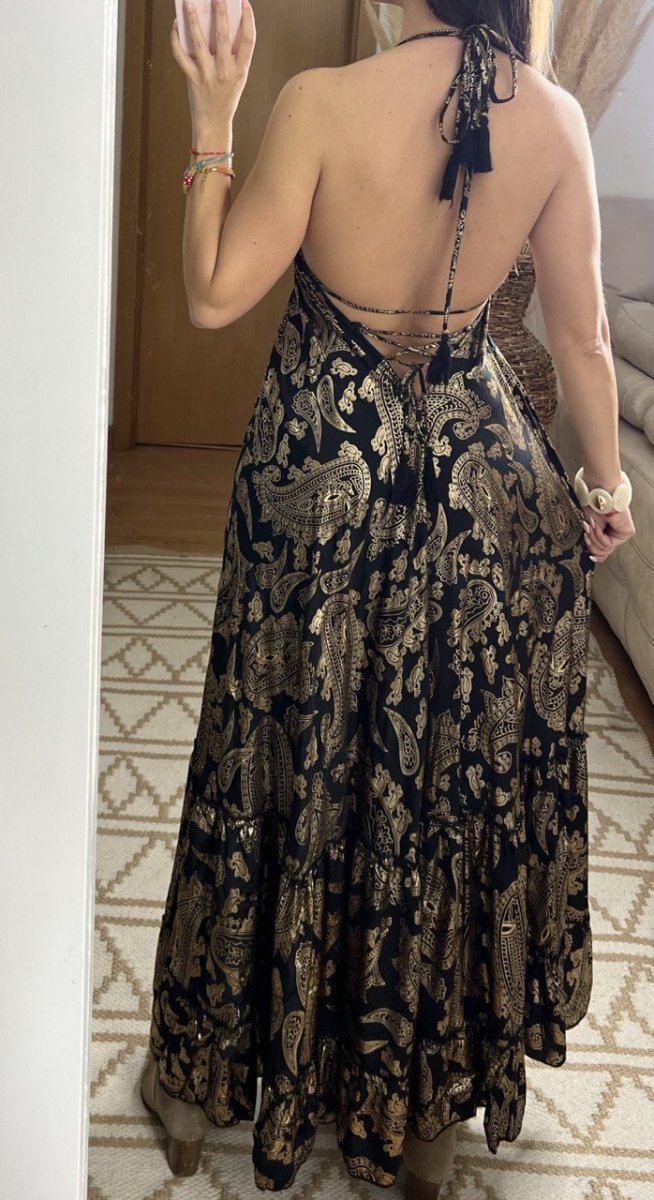 Oasis Silk Maxi Dress - Bohèmea Butik