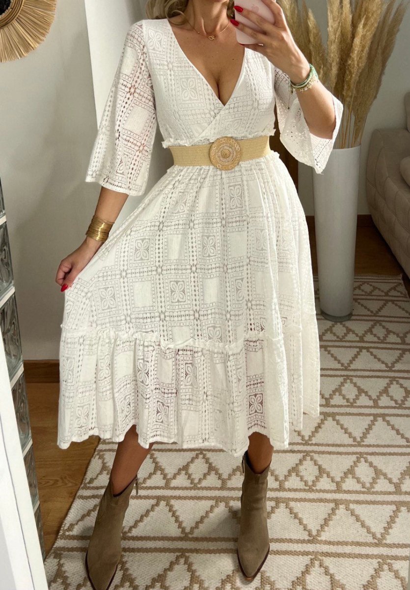 Boho Lace Midi Dress - Bohèmea Butik