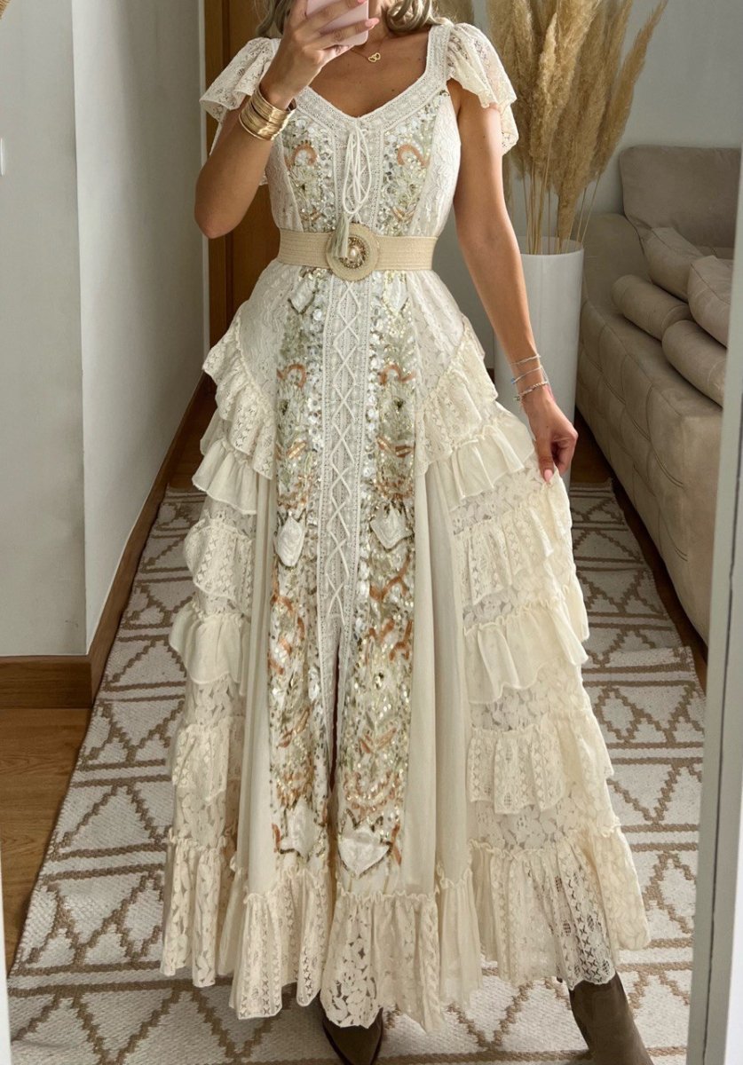 Boho Western Maxi Dress - Bohèmea Butik