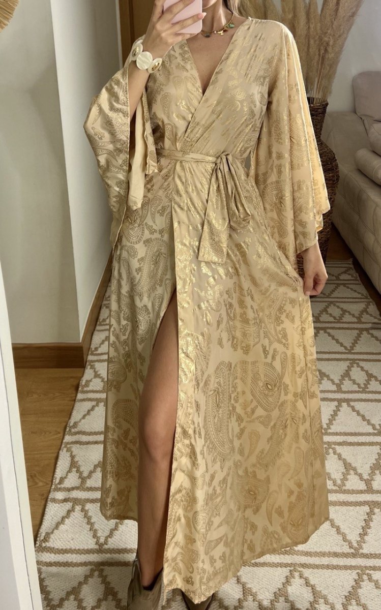 Natural Kaftan Maxi Dress - Bohèmea Butik