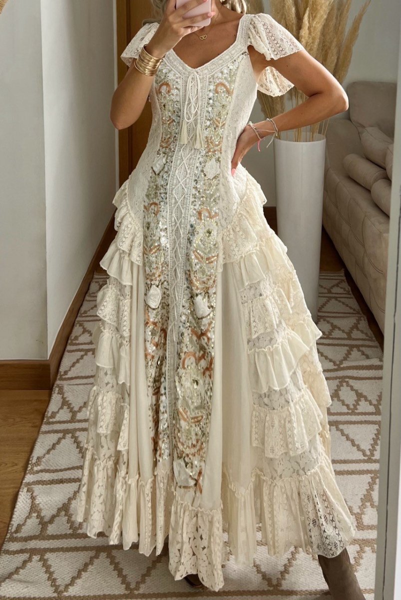 Boho Western Maxi Dress - Bohèmea Butik
