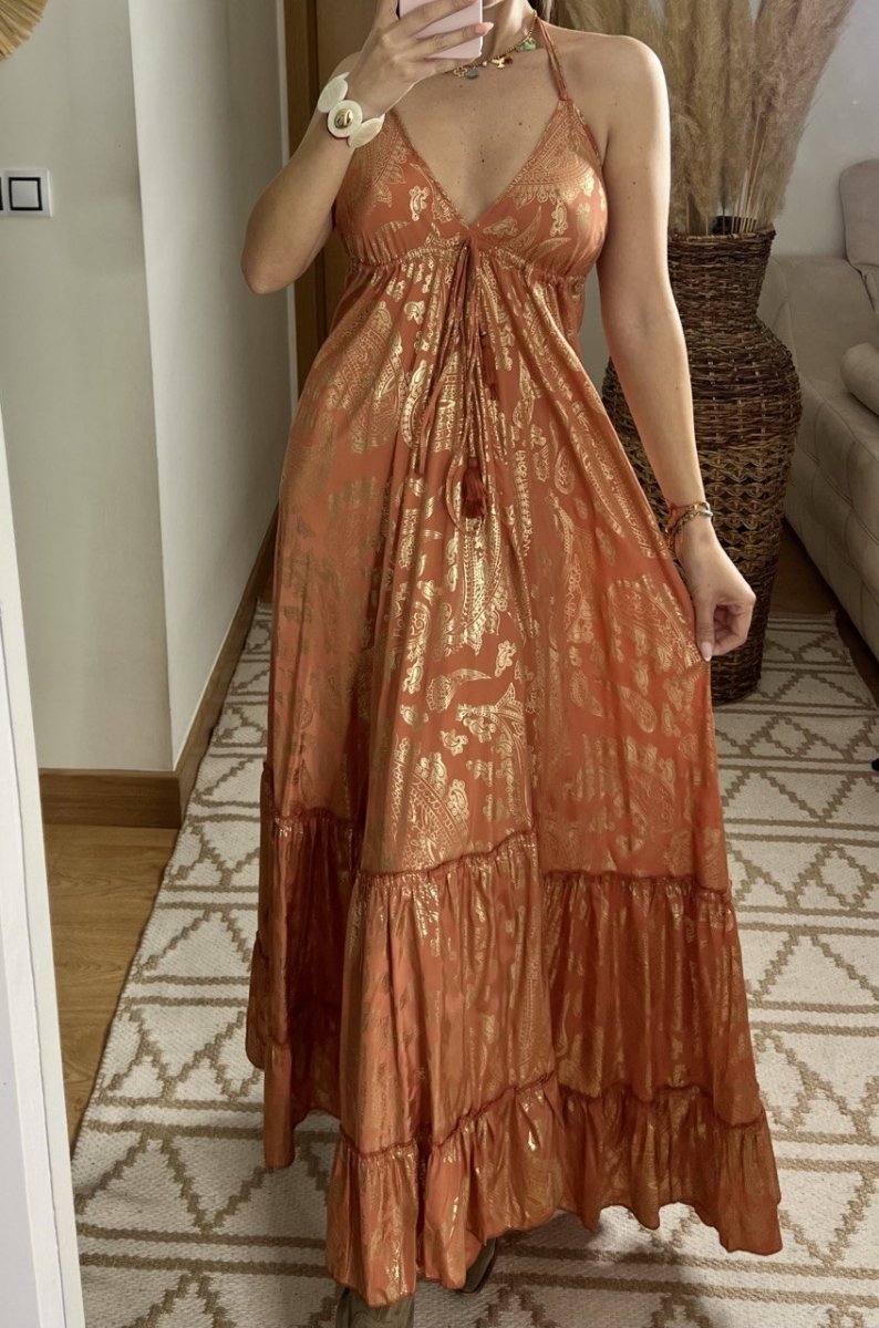 Oasis Silk Maxi Dress - Bohèmea Butik