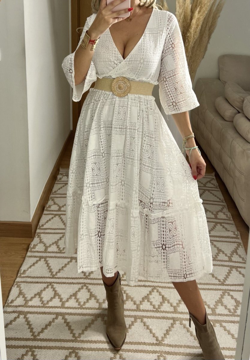 Boho Lace Midi Dress - Bohèmea Butik