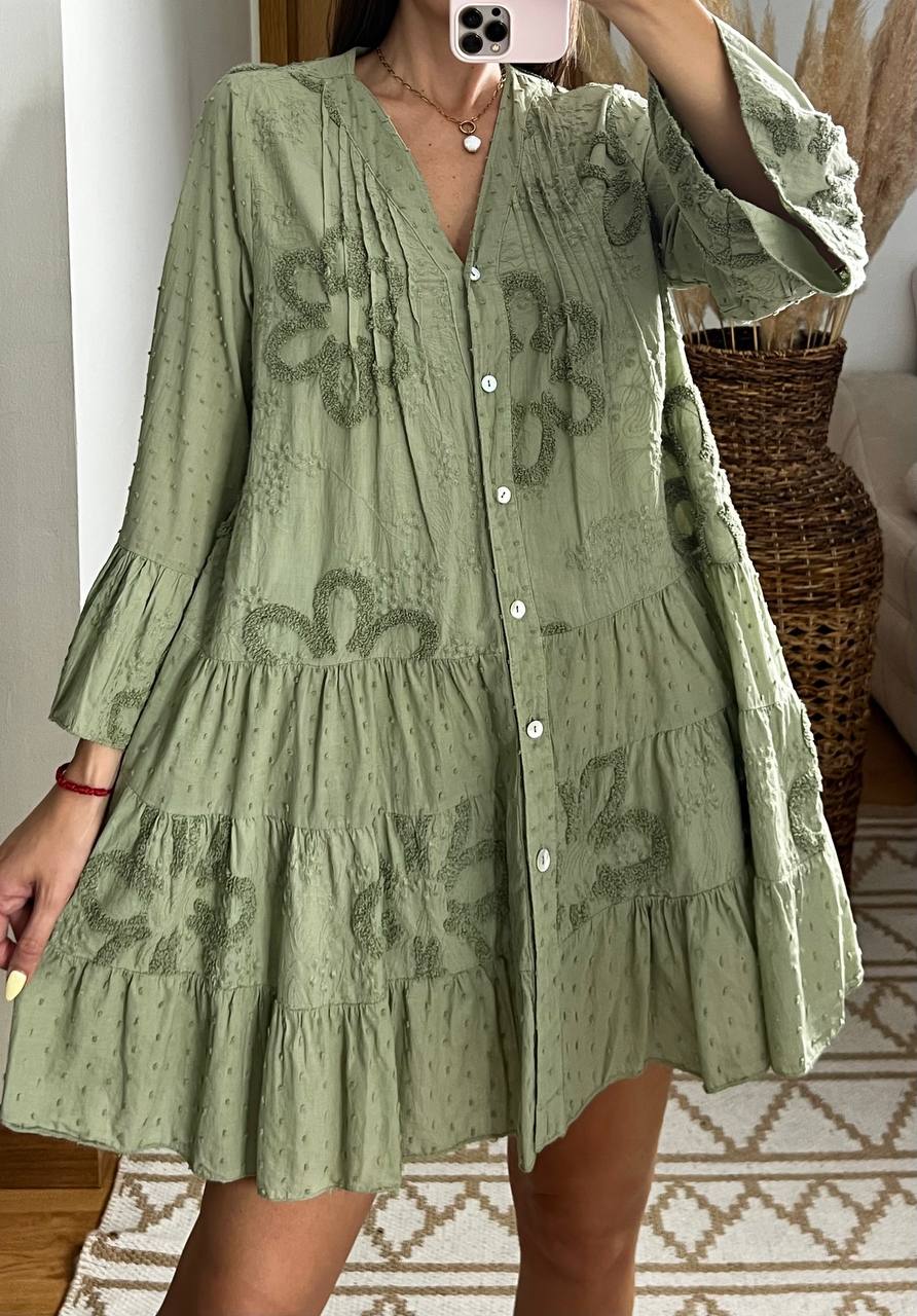 Plumeti Midi Dress - Bohèmea Butik