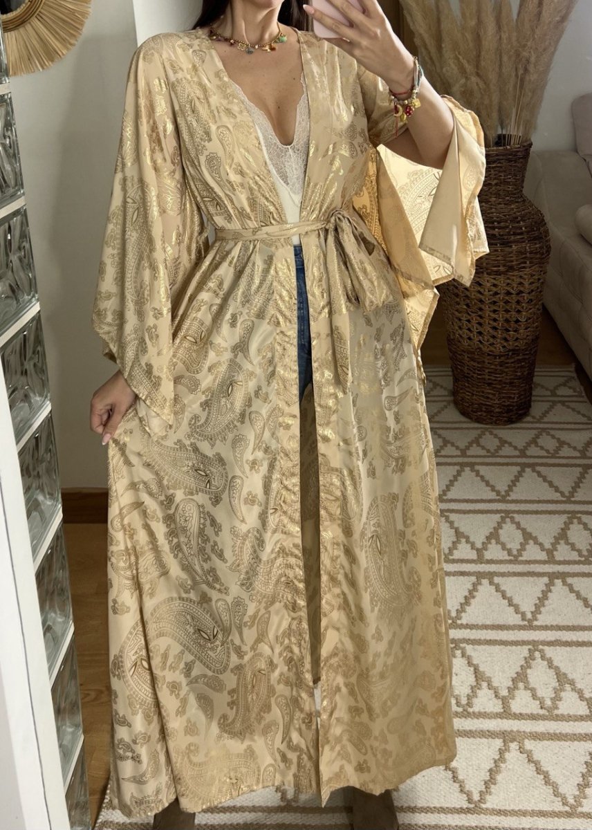 Natural Kaftan Maxi Dress - Bohèmea Butik