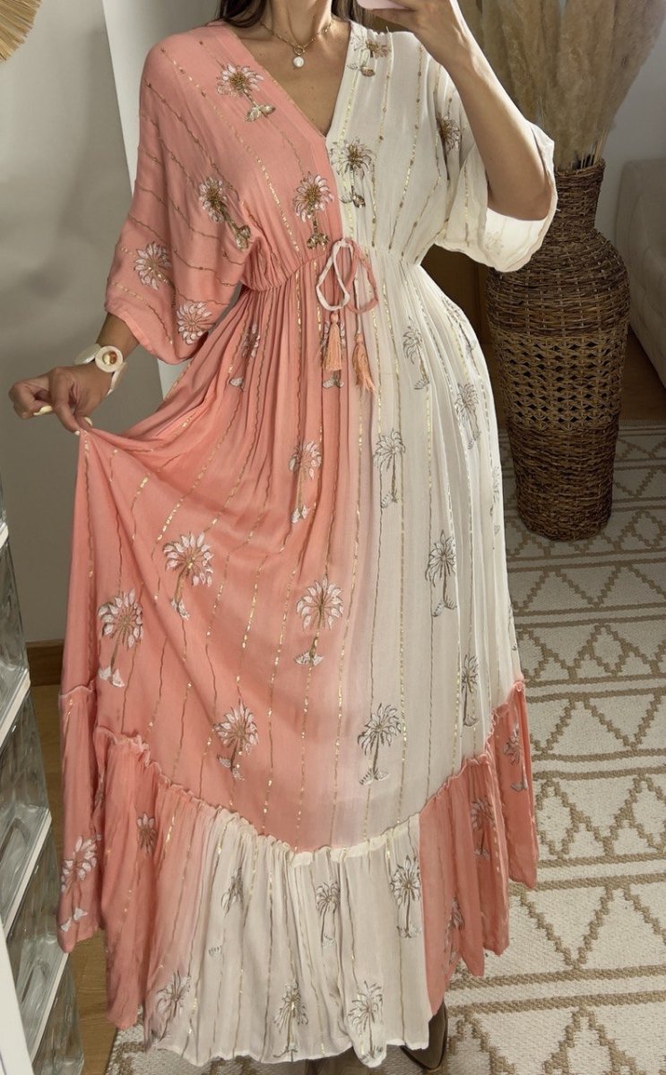 Palm Boho Maxi Dress - Bohèmea Butik