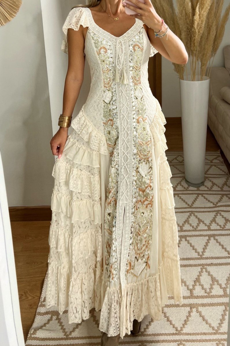 Boho Western Maxi Dress - Bohèmea Butik