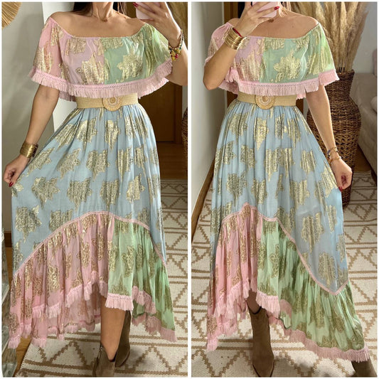 Pastel Bohemian Dress - Bohèmea Butik