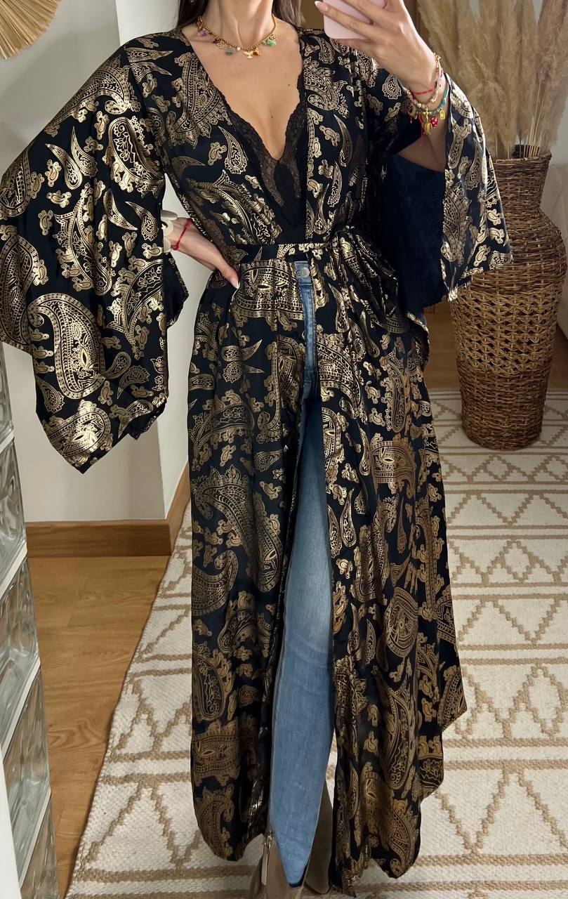 Natural Kaftan Maxi Dress - Bohèmea Butik