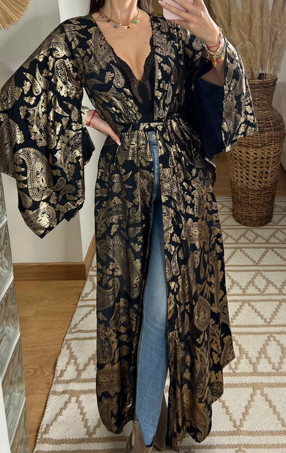 Natural Kaftan Maxi Dress - Bohèmea Butik