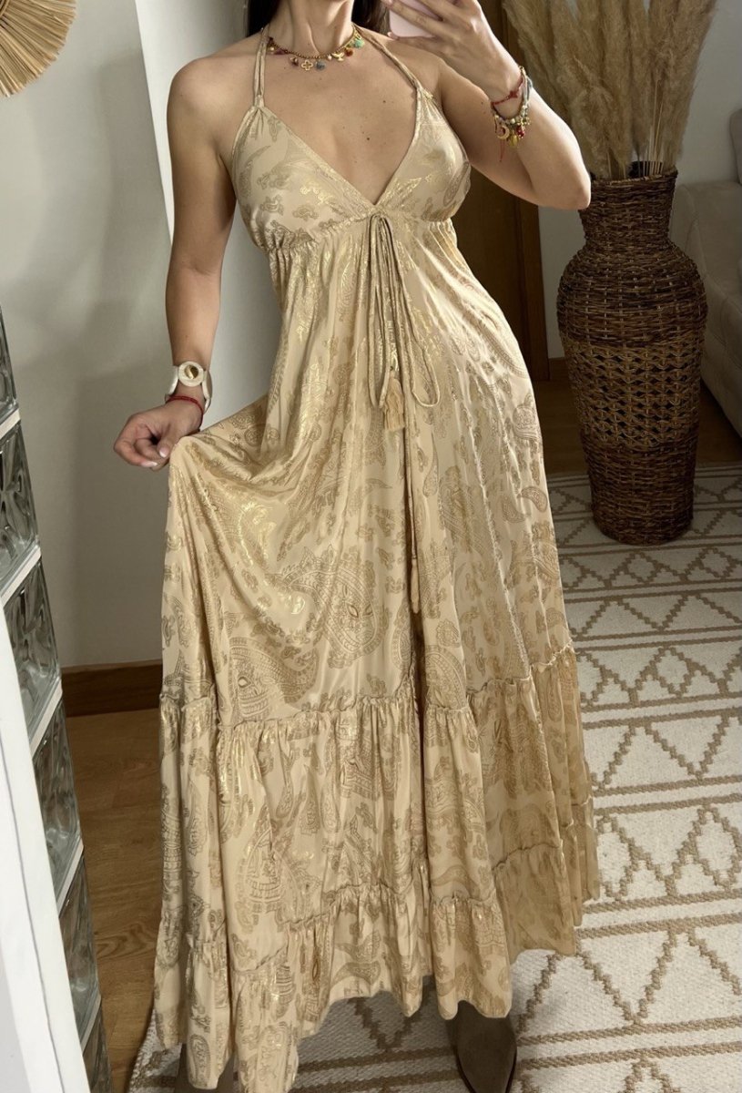 Oasis Silk Maxi Dress - Bohèmea Butik