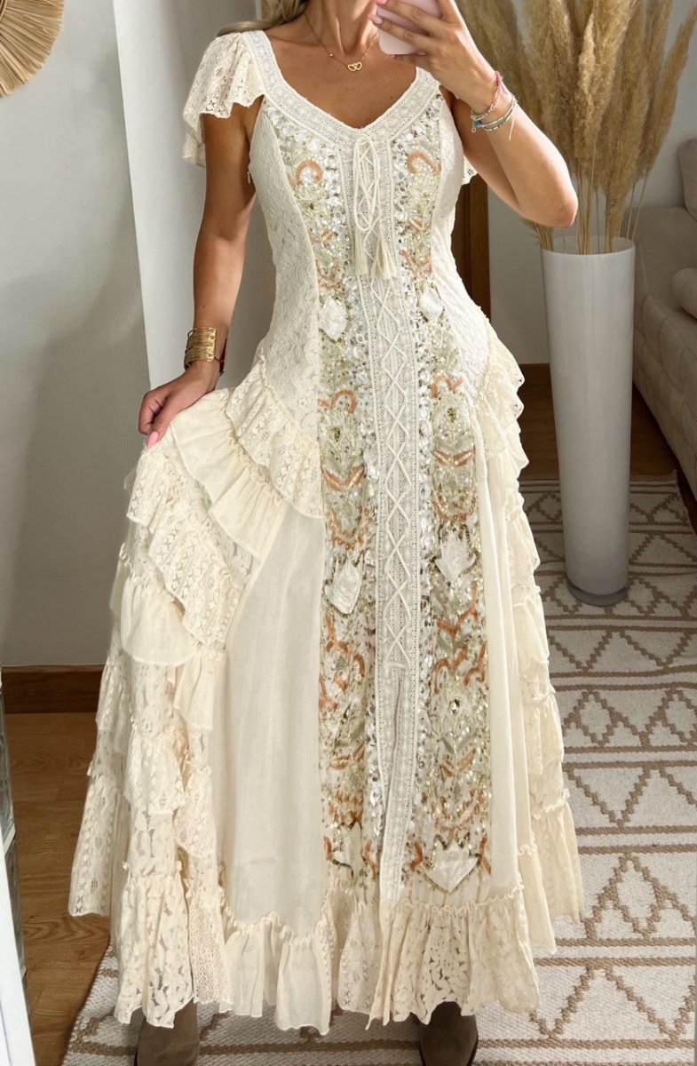 Boho Western Maxi Dress - Bohèmea Butik